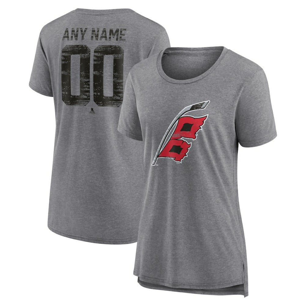 Carolina Hurricanes Women's Heritage Custom Tri-Blend T-Shirt - Gray | NHL online
