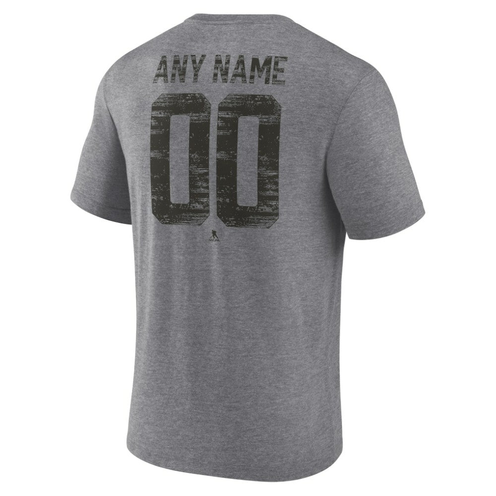 Chicago Blackhawks Heritage Custom Tri-Blend T-Shirt - Gray | NHL on sale
