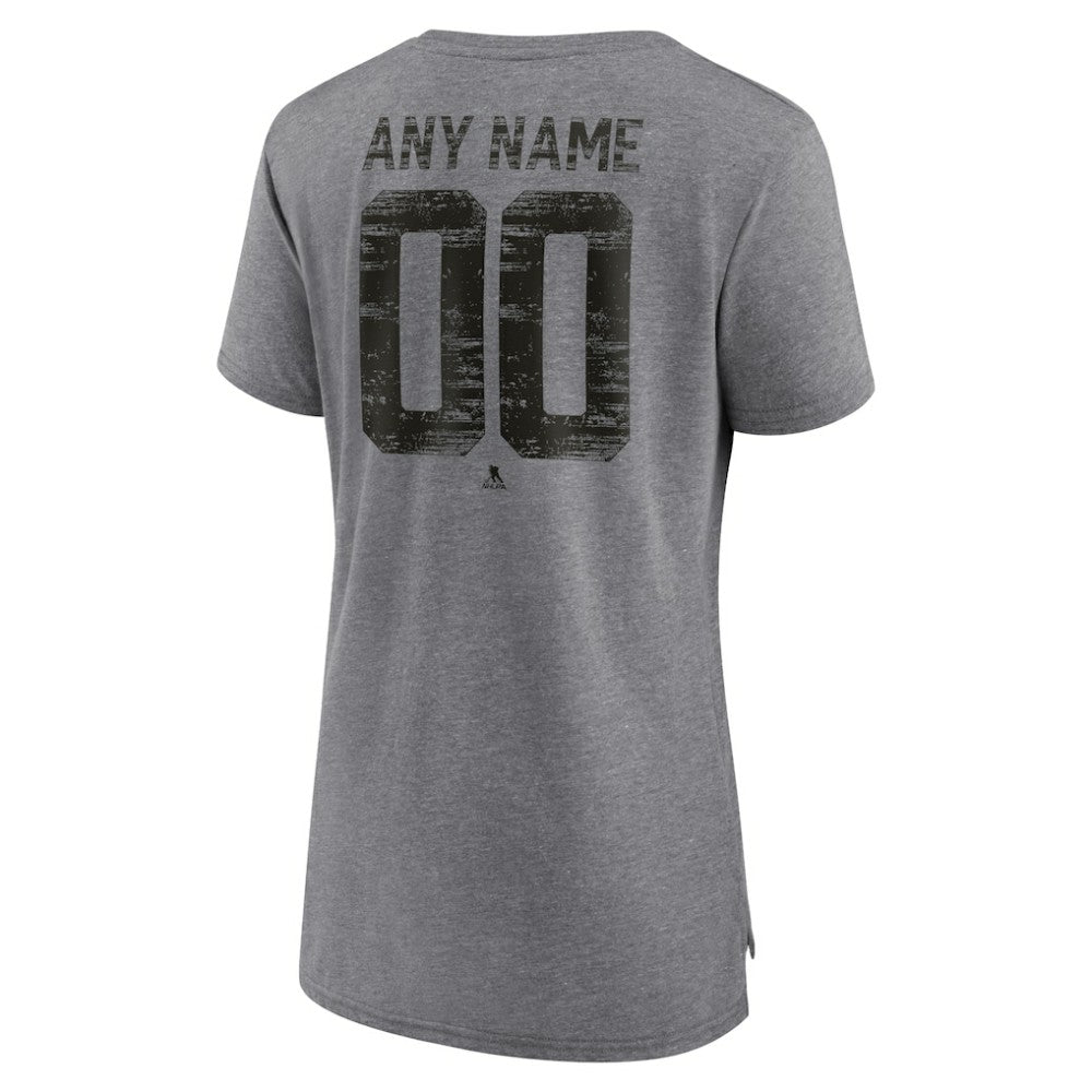 Chicago Blackhawks Women's Heritage Custom Tri-Blend T-Shirt - Gray | NHL sale