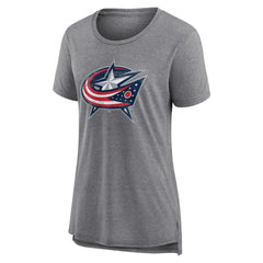 Columbus Blue Jackets Women's Heritage Custom Tri-Blend T-Shirt - Gray | NHL online