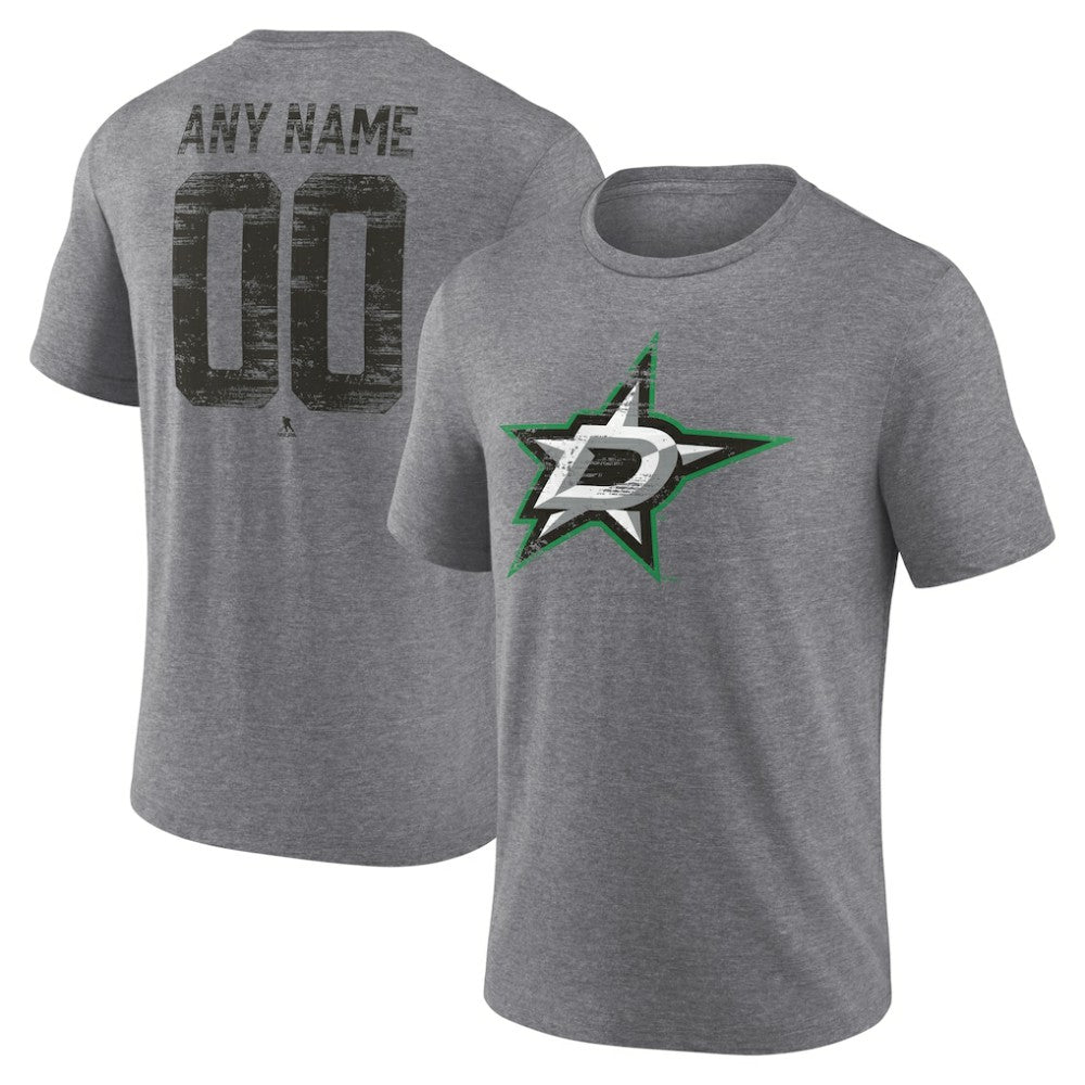 Dallas Stars Heritage Custom Tri-Blend T-Shirt - Gray | NHL Lifestyle