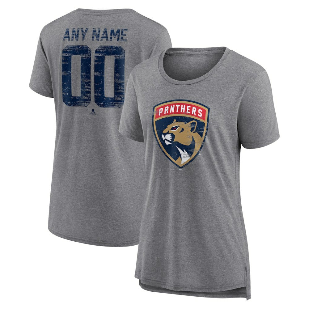 Florida Panthers Women's Heritage Custom Tri-Blend T-Shirt - Gray | NHL sale
