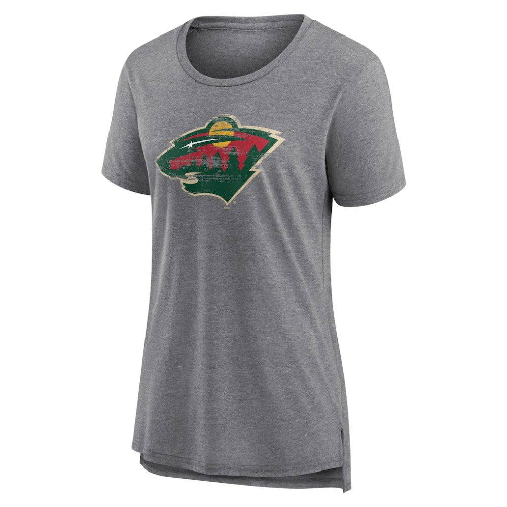 Minnesota Wild Women's Heritage Custom Tri-Blend T-Shirt - Gray | NHL online