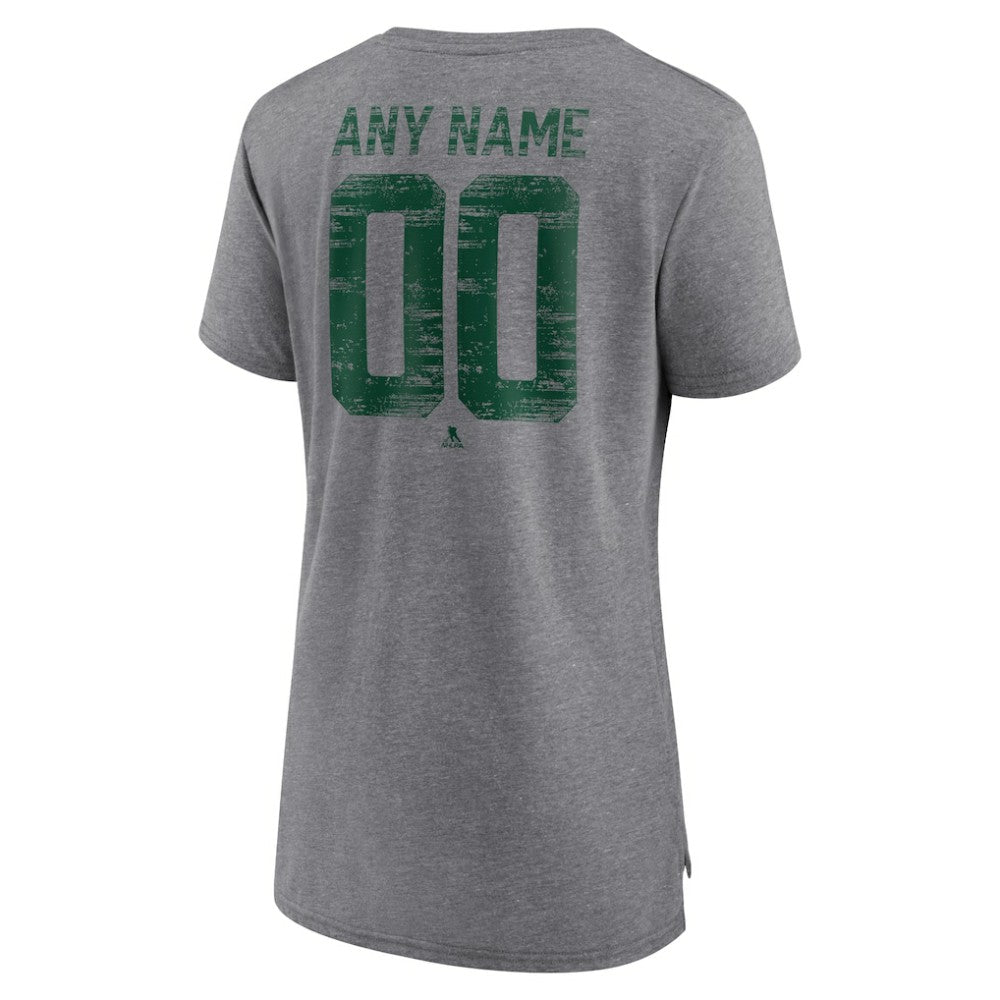 Minnesota Wild Women's Heritage Custom Tri-Blend T-Shirt - Gray | NHL online