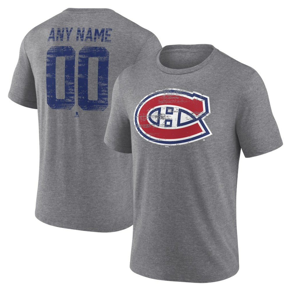 Montreal Canadiens Heritage Custom Tri-Blend T-Shirt - Gray | NHL Clearance