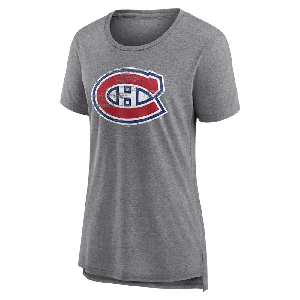 Montreal Canadiens Women's Heritage Custom Tri-Blend T-Shirt - Gray | NHL near me