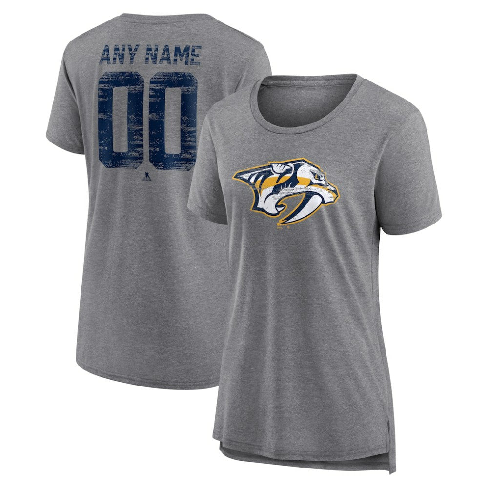 Nashville Predators Women's Heritage Custom Tri-Blend T-Shirt - Gray | NHL online