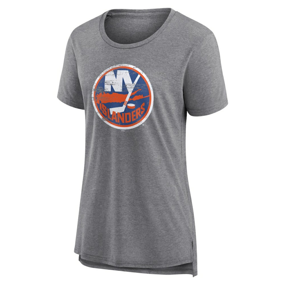 New York Islanders Women's Heritage Custom Tri-Blend T-Shirt - Gray | NHL discount