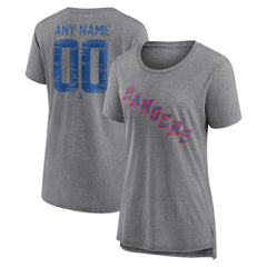 New York Rangers Women's Heritage Custom Tri-Blend T-Shirt - Gray | NHL near me