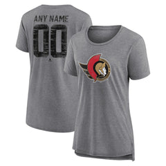 Ottawa Senators Women's Heritage Custom Tri-Blend T-Shirt - Gray | NHL online