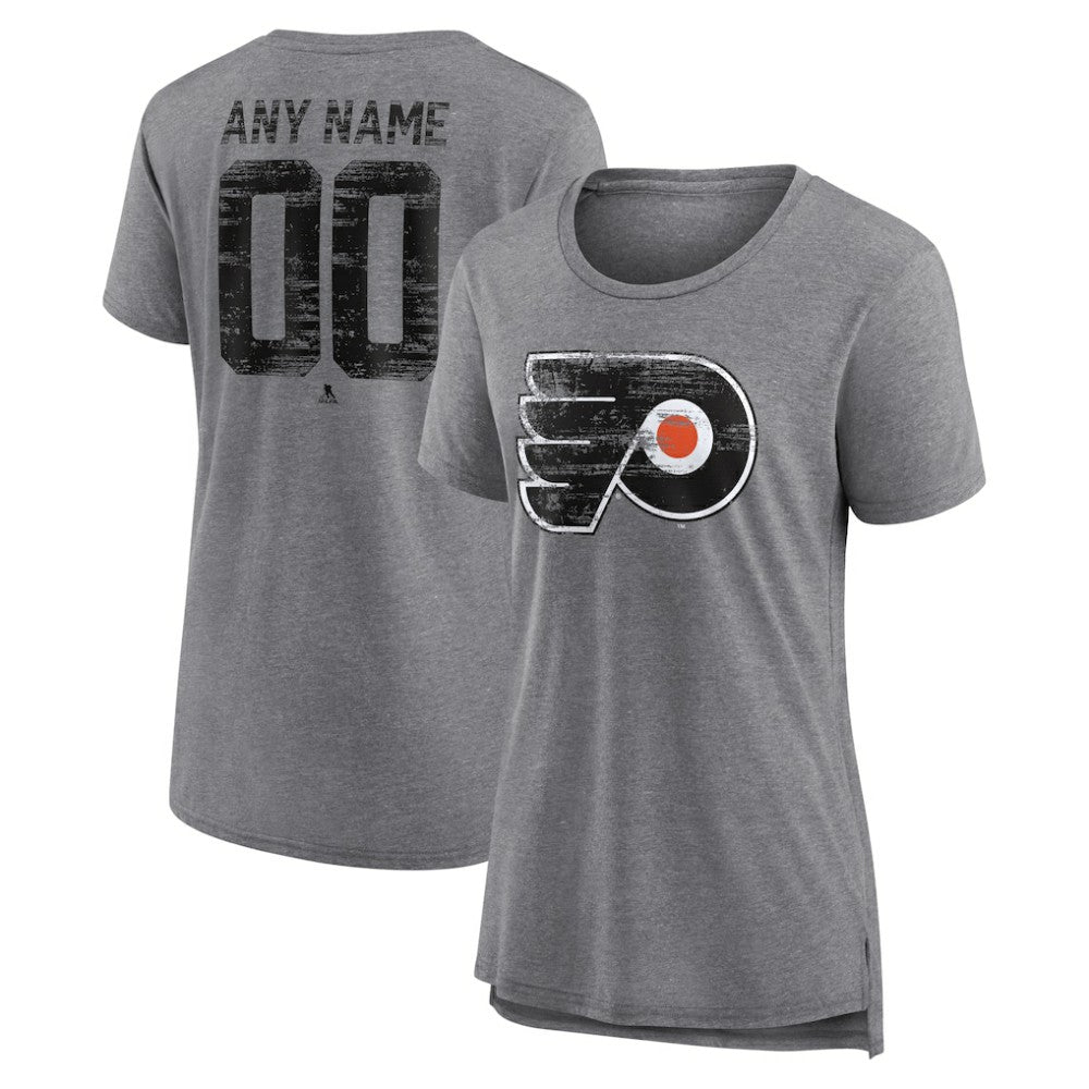 Philadelphia Flyers Women's Heritage Custom Tri-Blend T-Shirt - Gray | NHL discount