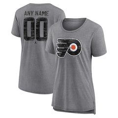 Philadelphia Flyers Women's Heritage Custom Tri-Blend T-Shirt - Gray | NHL discount