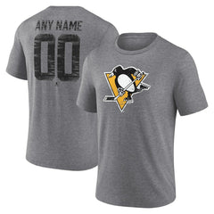 Pittsburgh Penguins Heritage Custom Tri-Blend T-Shirt - Gray | NHL on sale
