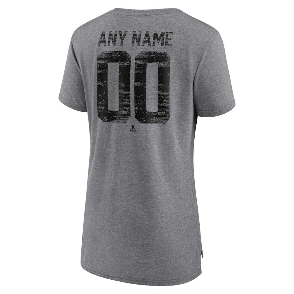 San Jose Sharks Women's Heritage Custom Tri-Blend T-Shirt - Gray | NHL on sale