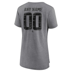 San Jose Sharks Women's Heritage Custom Tri-Blend T-Shirt - Gray | NHL on sale