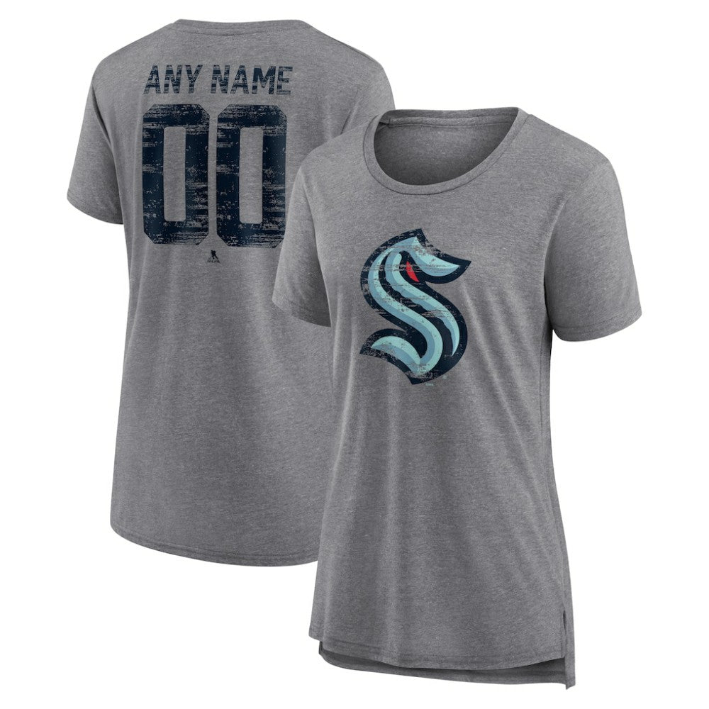 Seattle Kraken Women's Heritage Custom Tri-Blend T-Shirt - Gray | NHL discount