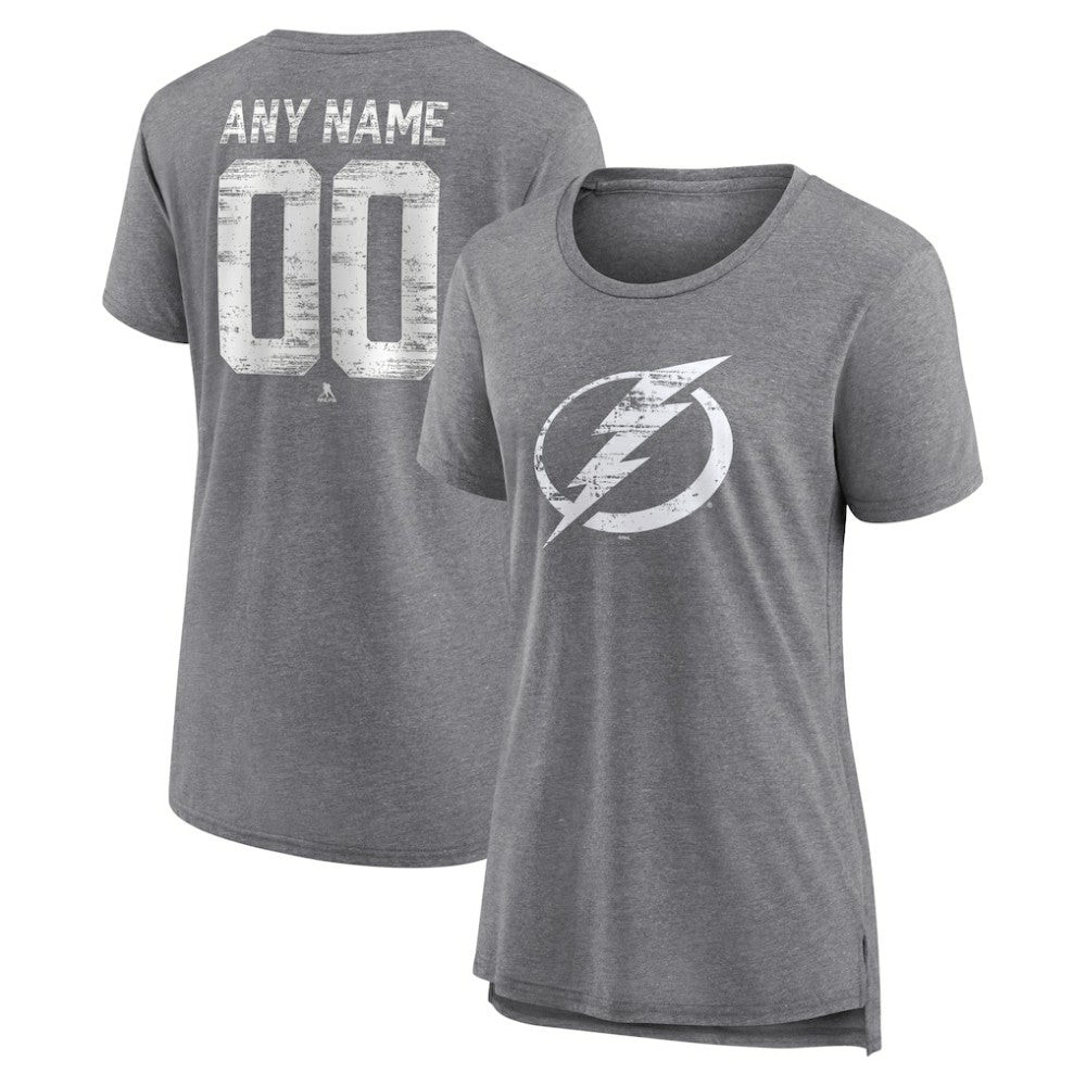 Tampa Bay Lightning Women's Heritage Custom Tri-Blend T-Shirt - Gray | NHL sale