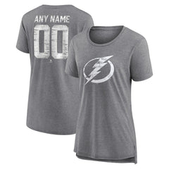 Tampa Bay Lightning Women's Heritage Custom Tri-Blend T-Shirt - Gray | NHL sale