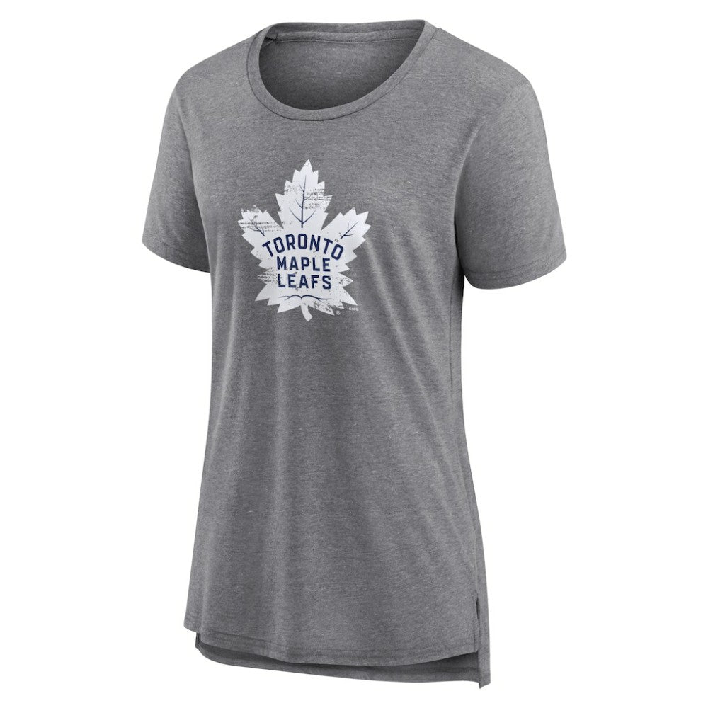 Toronto Maple Leafs Women's Heritage Custom Tri-Blend T-Shirt - Gray | NHL Clearance