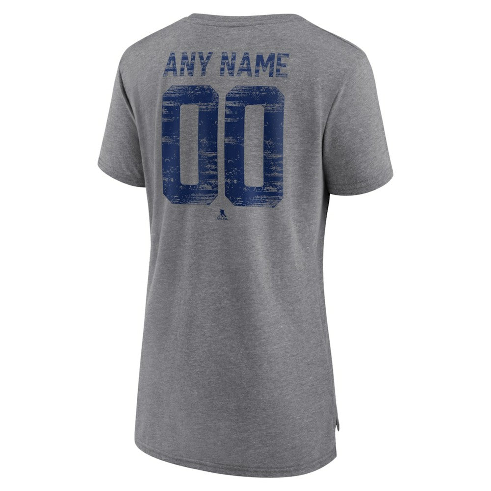 Toronto Maple Leafs Women's Heritage Custom Tri-Blend T-Shirt - Gray | NHL Clearance