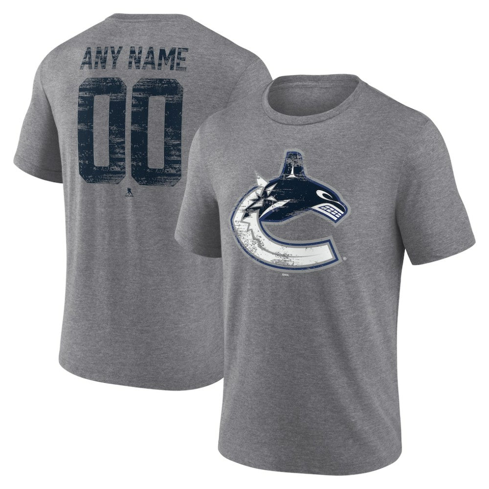 Vancouver Canucks Heritage Custom Tri-Blend T-Shirt - Gray | NHL Lifestyle
