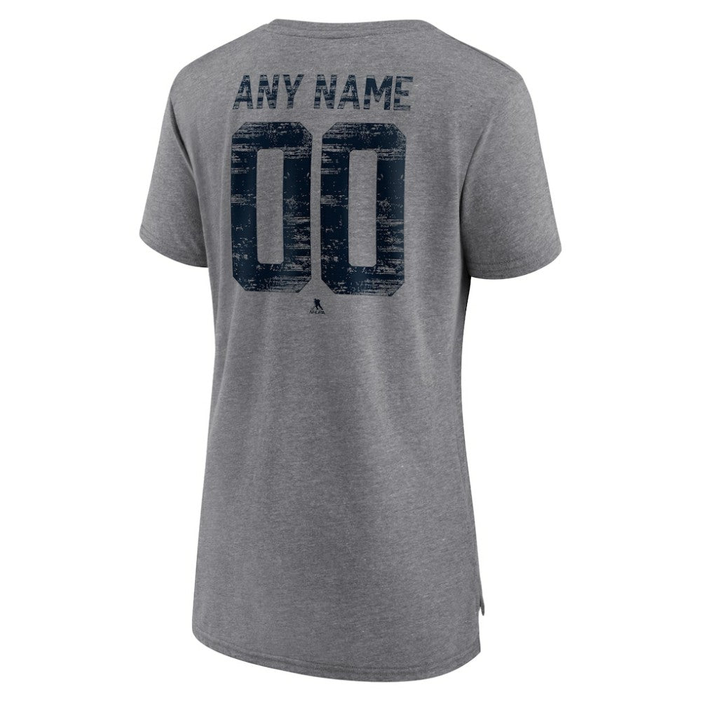 Vancouver Canucks Women's Heritage Custom Tri-Blend T-Shirt - Gray | NHL Clearance