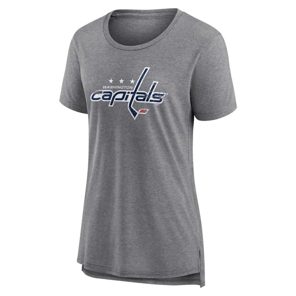 Washington Capitals Women's Heritage Custom Tri-Blend T-Shirt - Gray | NHL Clearance