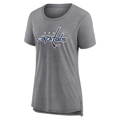 Washington Capitals Women's Heritage Custom Tri-Blend T-Shirt - Gray | NHL Clearance