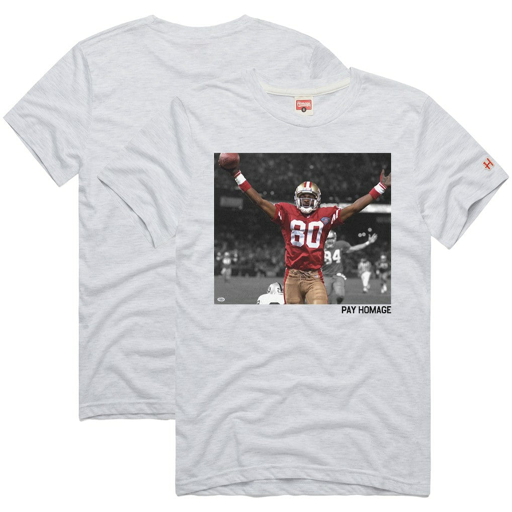 Jerry Rice San Francisco 49ers Homage Unisex Pay Homage Tri-Blend T-Shirt - Ash - NFL