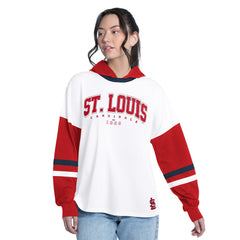 St. Louis Cardinals G-III 4Her by Carl Banks Women's Key Player Oversized Hooded Long Sleeve T-Shirt for sale