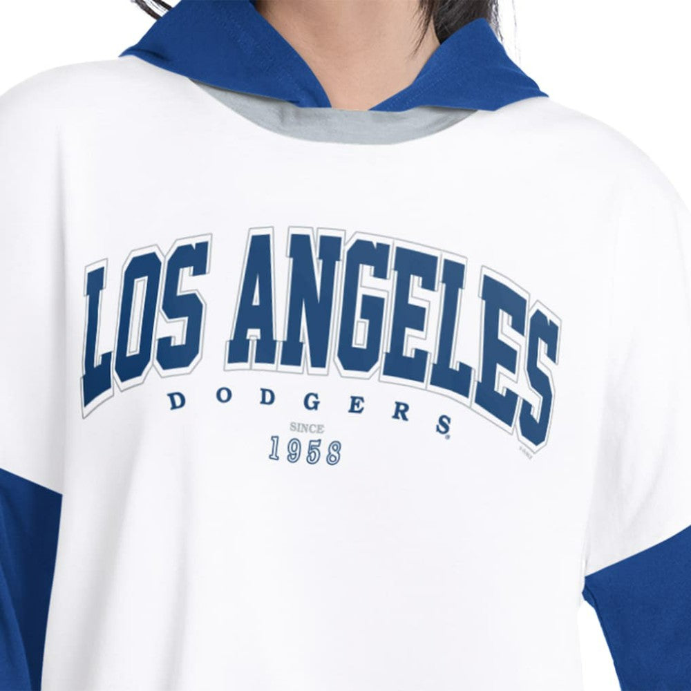 Los Angeles Dodgers G-III 4Her by Carl Banks Women's Key Player Oversized Hooded Long Sleeve T-Shirt for sale