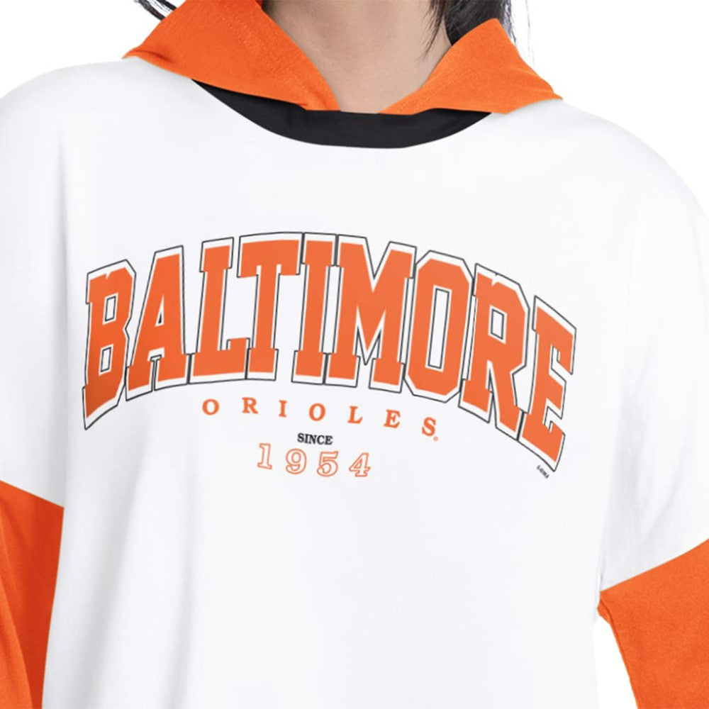 Baltimore Orioles G-III 4Her by Carl Banks Women's Key Player Oversized Hooded Long Sleeve T-Shirt Sale