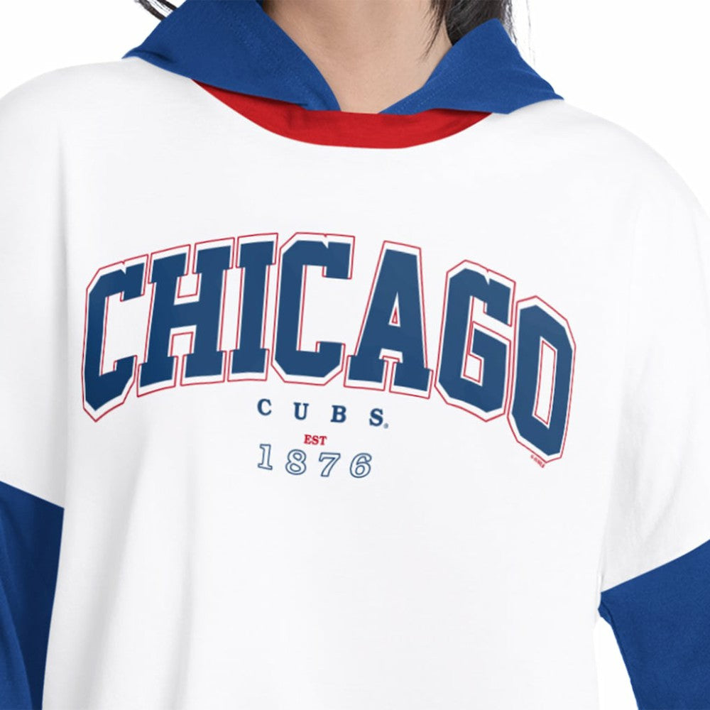 Chicago Cubs G-III 4Her by Carl Banks Women's Key Player Oversized Hooded Long Sleeve T-Shirt Near Me