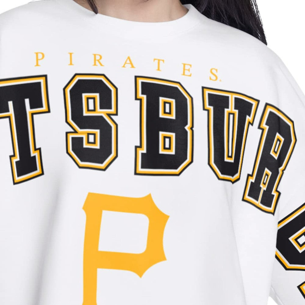 Pittsburgh Pirates G-III 4Her by Carl Banks Women's Bleachers Cropped Pullover Sweatshirt Sale