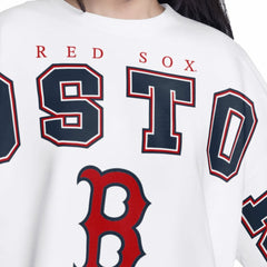 Boston Red Sox G-III 4Her by Carl Banks Women's Bleachers Cropped Pullover Sweatshirt Discount