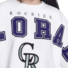 Colorado Rockies G-III 4Her by Carl Banks Women's Bleachers Cropped Pullover Sweatshirt Outlet