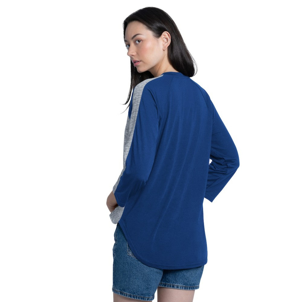 Los Angeles Dodgers G-III 4Her by Carl Banks Women's Speed Training 3/4-Sleeve Rhinestone V-Neck T-Shirt Online