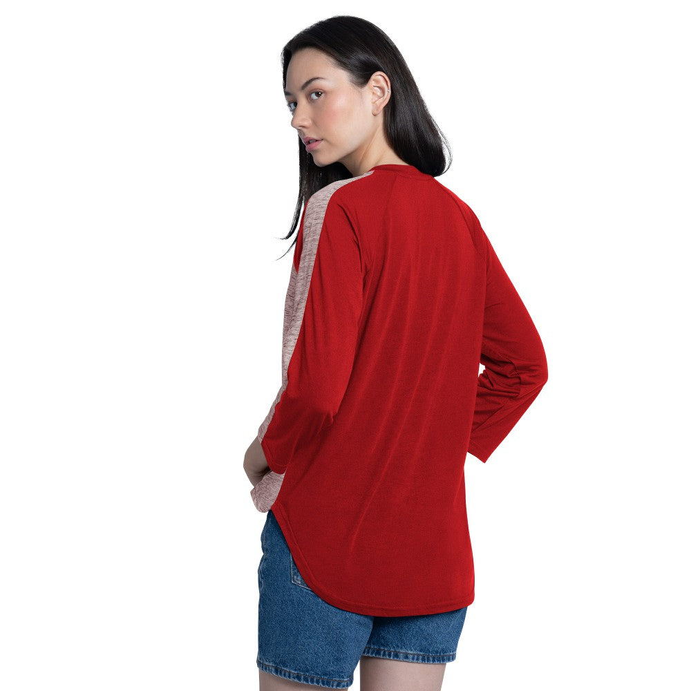Cincinnati Reds G-III 4Her by Carl Banks Women's Speed Training 3/4-Sleeve Rhinestone V-Neck T-Shirt Outlet