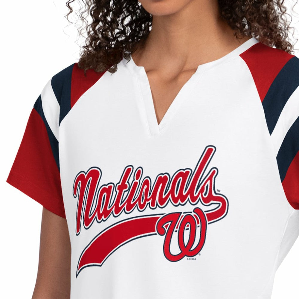 Washington Nationals Starter Women's Game On Notch Neck T-Shirt Sale