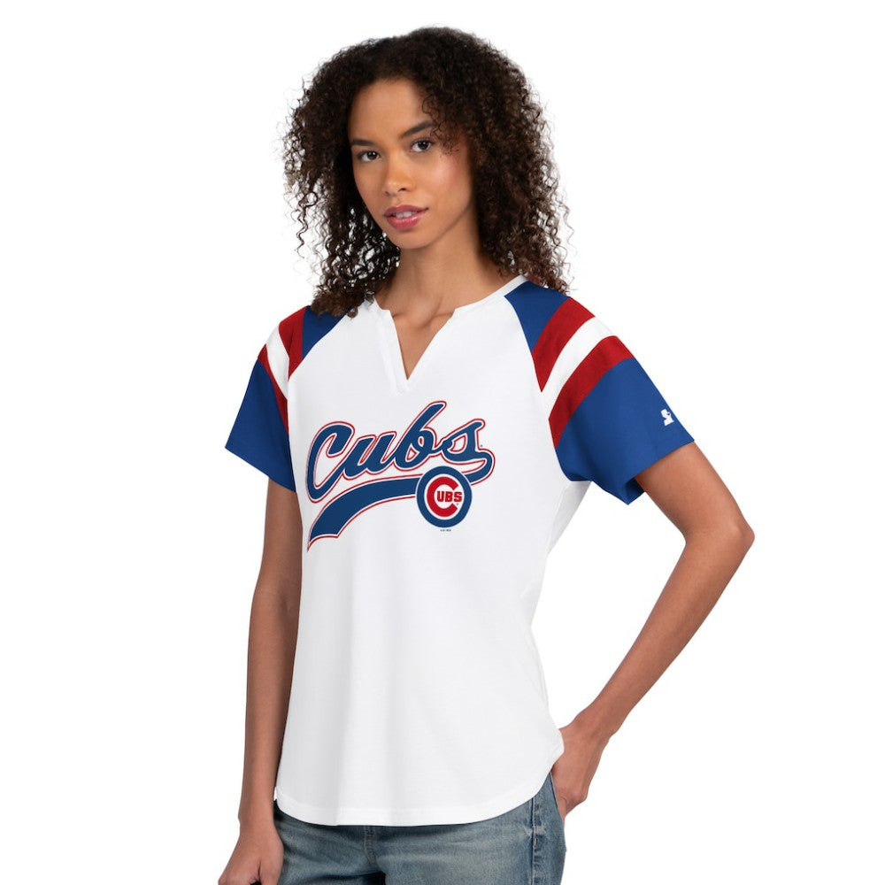 Chicago Cubs Starter Women's Game On Notch Neck T-Shirt Sale