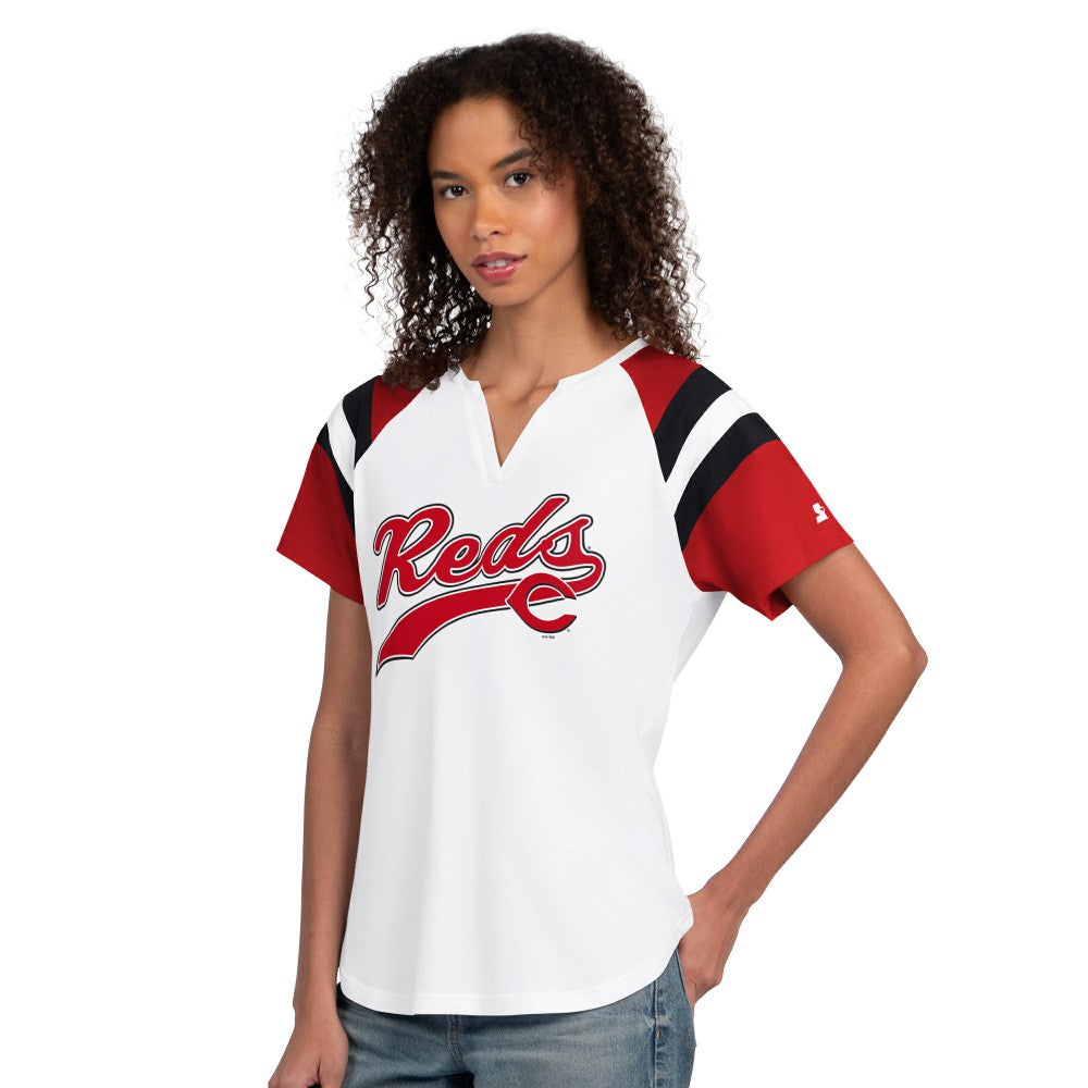 Cincinnati Reds Starter Women's Game On Notch Neck T-Shirt for sale