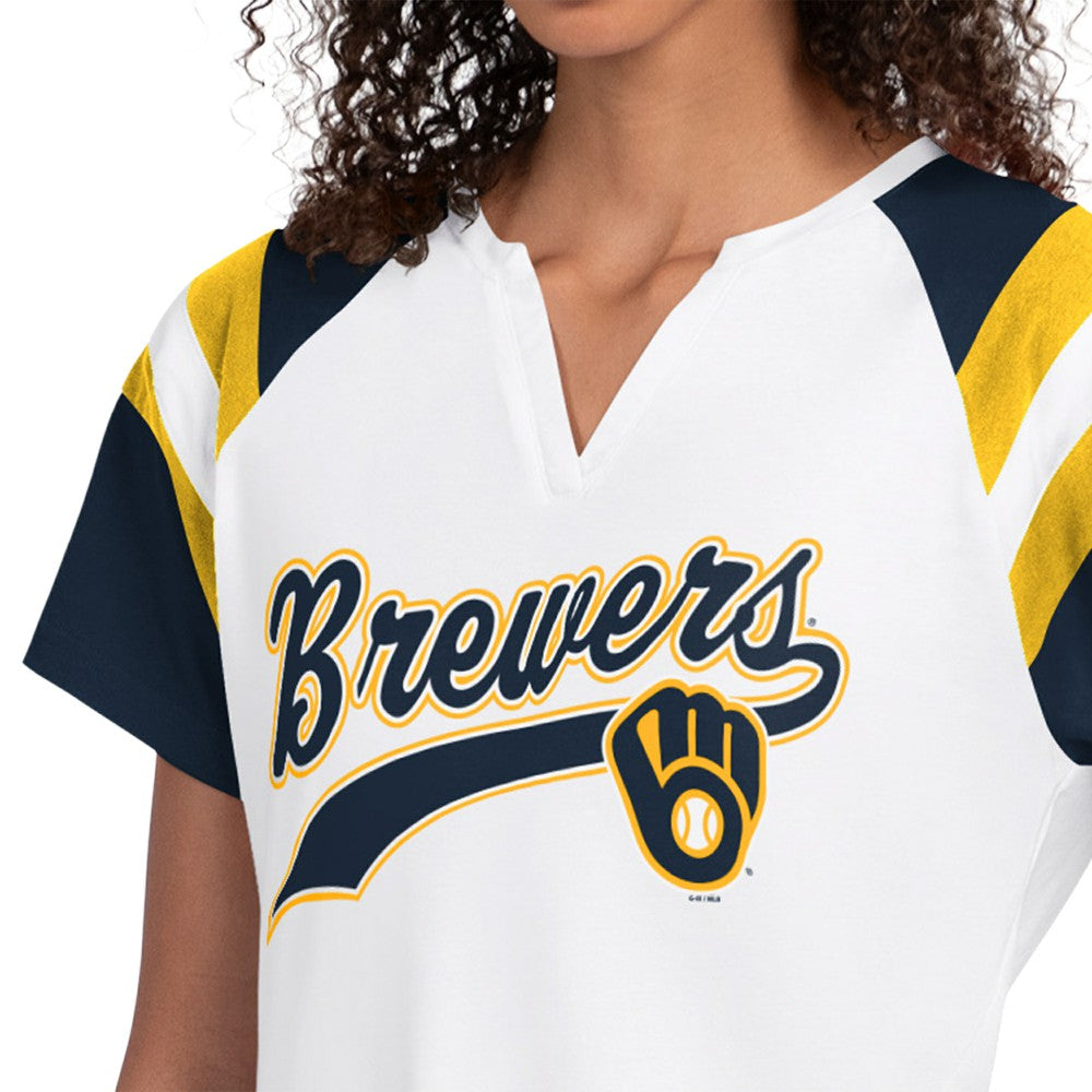 Milwaukee Brewers Starter Women's Game On Notch Neck T-Shirt Discount