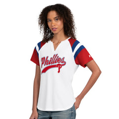 Philadelphia Phillies Starter Women's Game On Notch Neck T-Shirt for sale