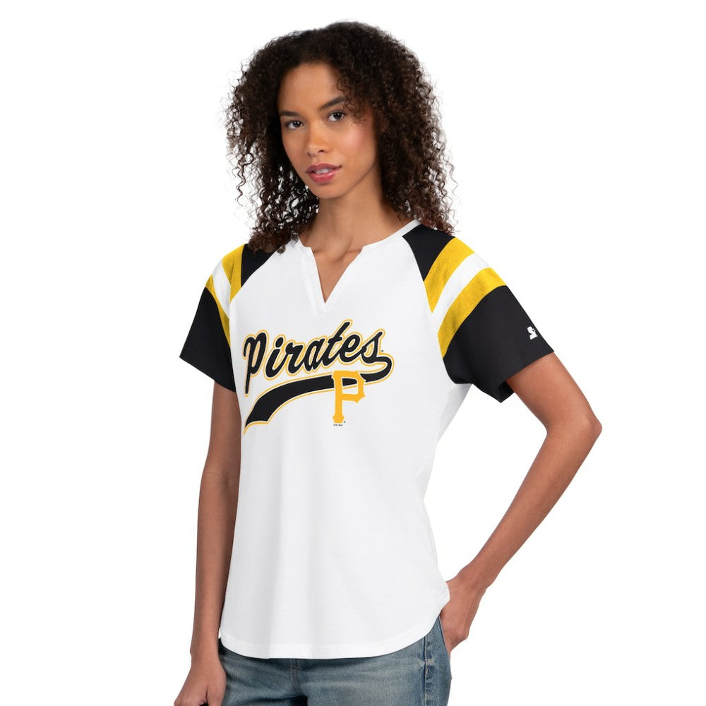 Pittsburgh Pirates Starter Women's Game On Notch Neck T-Shirt for sale