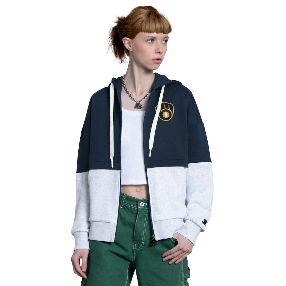 Milwaukee Brewers Starter Women's Wishbone Full-Zip Hoodie Online
