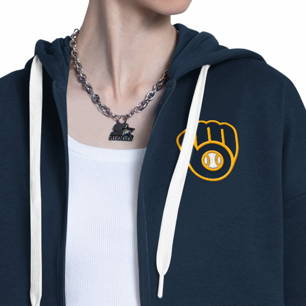 Milwaukee Brewers Starter Women's Wishbone Full-Zip Hoodie Online