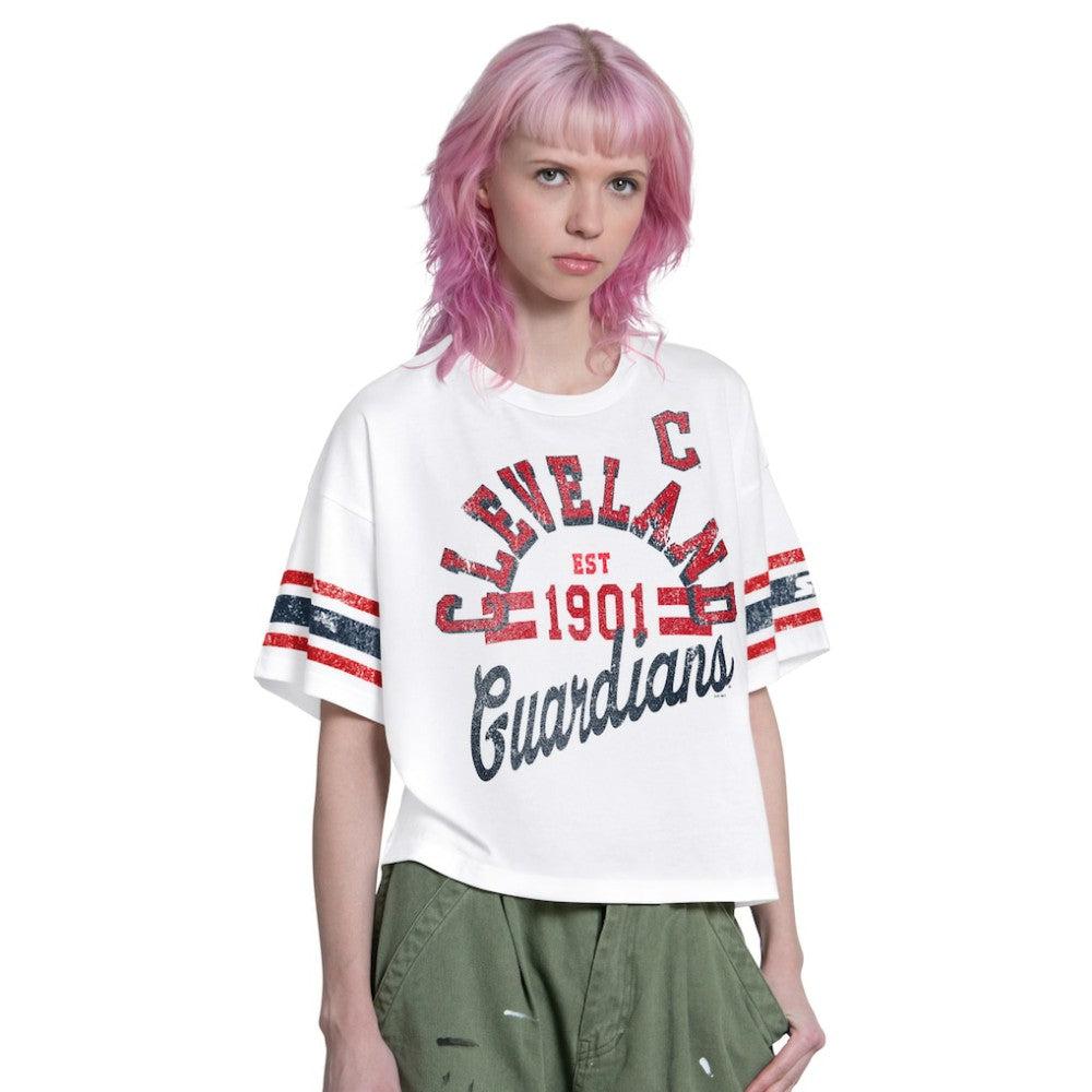 Cleveland Guardians Starter Women's Cropped Hurry Up Offense T-Shirt for sale