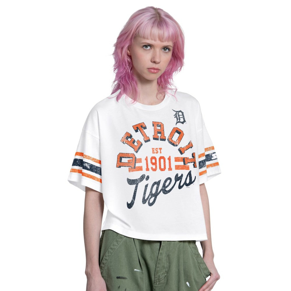 Detroit Tigers Starter Women's Cropped Hurry Up Offense T-Shirt Near Me