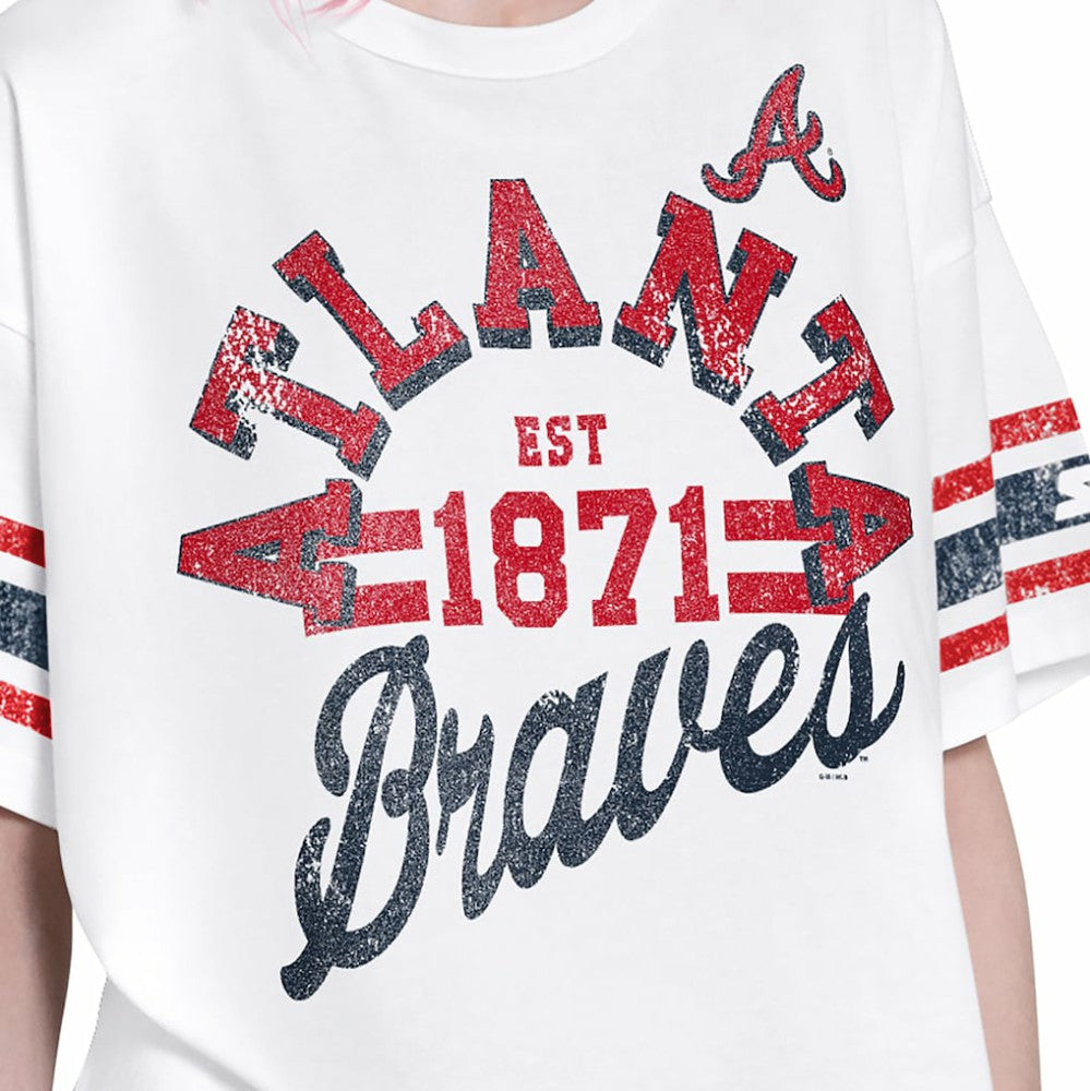 Atlanta Braves Starter Women's Cropped Hurry Up Offense T-Shirt Discount