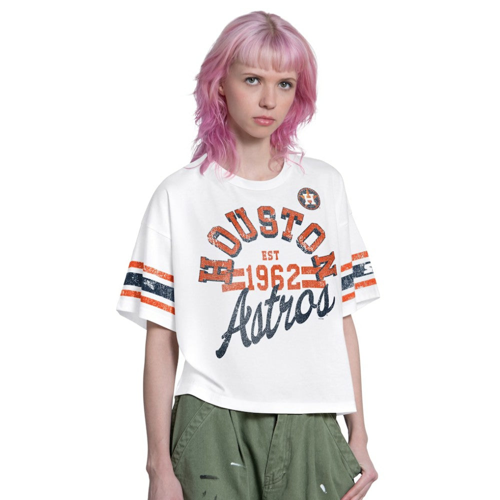 Houston Astros Starter Women's Cropped Hurry Up Offense T-Shirt Discount